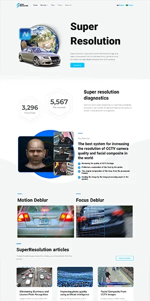نمونه کار وبتریکس تیم، وب سایت بین المللی سوپر رزولوشن Superresolution